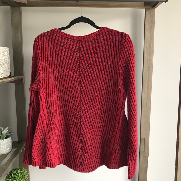 Style & Co Red Ribbed Cozy Sweater - Picture 4 of 8